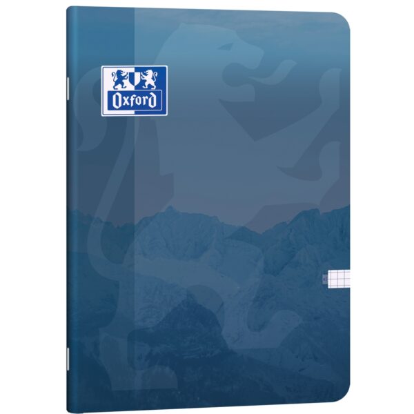 CAIET OXFORD A4, 80 FILE, HÂRTIE OPTIK 80 g/mp, PEFC, COPERTĂ PLASTIFIATĂ FLEXIBILĂ SOFT TOUCH, MARGINI LINIATE, COLȚURI ROTUNJITE, PĂTRĂȚELE