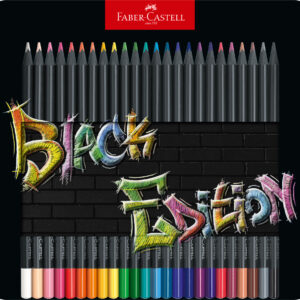 Creioane Colorate 24 Culori Black Edition Cutie Metal Fabercastell 5614500 1 1649945265