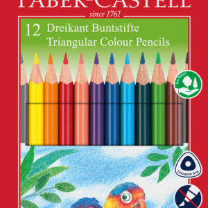 120523 Triangular Colour Pencils, Wallet Of 12 With Sharpener