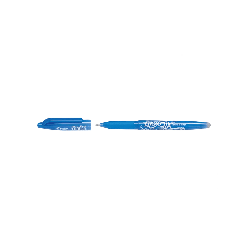 Roller cu cerneală Pilot Frixion Ball diverse culori 0.7 mm cu capac Albastru Celest