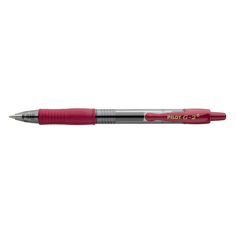 Roller cu gel Pilot G-2 Plus diverse culori 0.7 mm cu click rosu inchis
