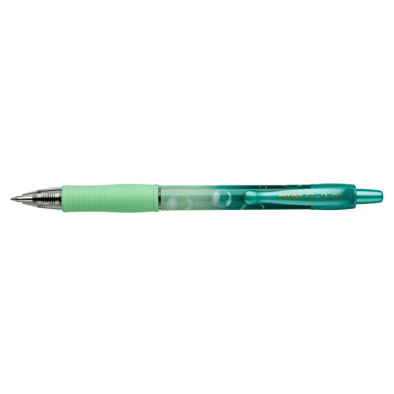 Roller cu gel Pilot G2 Bubble diverse culori 0.7 mm cu click verde
