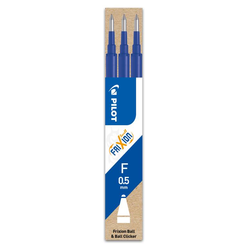 Rezerve roller Pilot Frixion Ball & Clicker 0.5 mm 3 buc/set diverse culori albastru