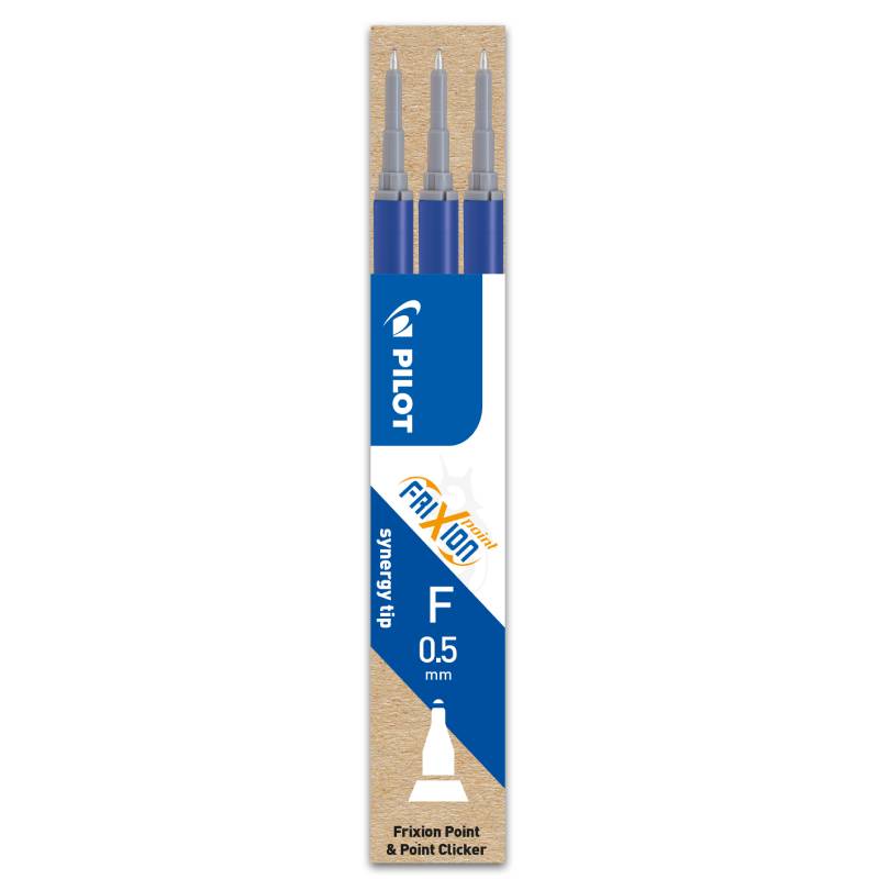 Set 3 rezerve roller Pilot Frixion Point 0.5 mm diverse culori albastru