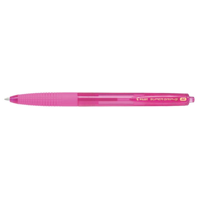 Pix cu bila Pilot Supergrip G diverse culori neon 1.0 mm cu click roz