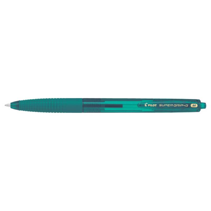 Pix cu bila Pilot Supergrip G diverse culori neon 1.0 mm cu click verde inchis