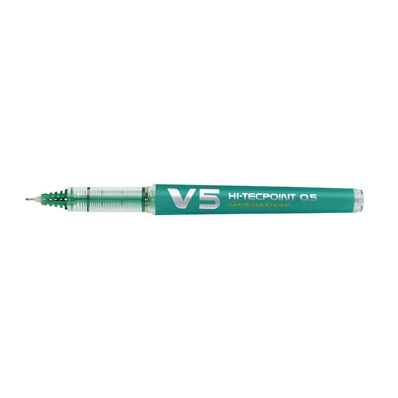 Roller cu cerneală Pilot Hi-Tecpoint V5 Plus reîncărcabil diverse culori 0.5 mm cu capac verde