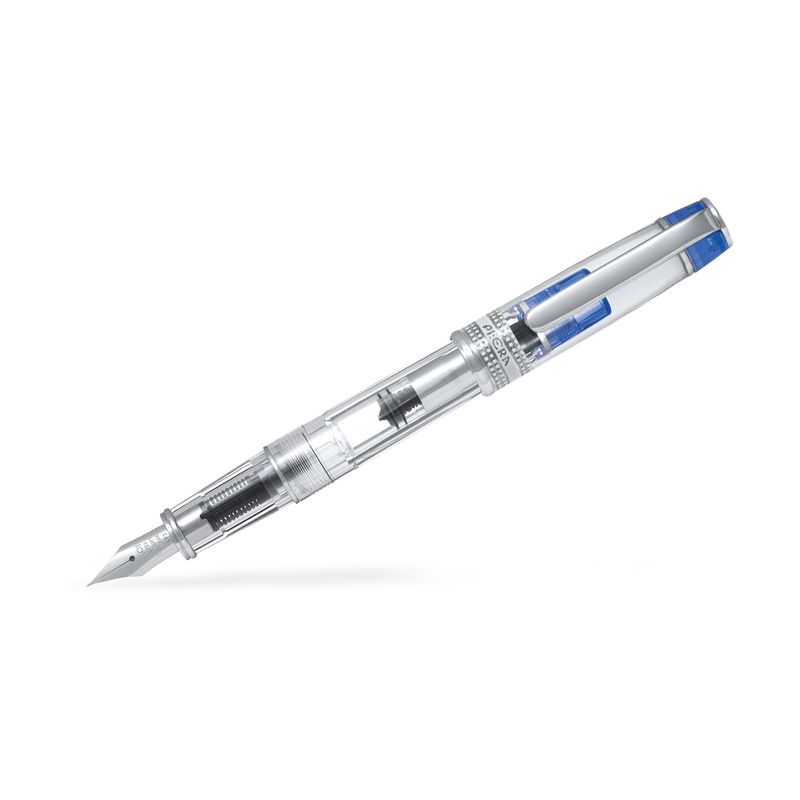 Stilou Pilot Prera corp transparent vârf M cu capac accesorii culori diverse albastru