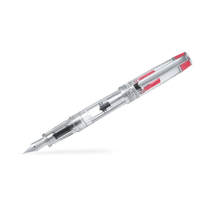 Stilou Pilot Prera corp transparent vârf M cu capac accesorii culori diverse rosu