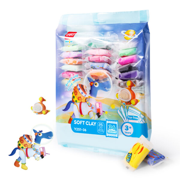 PLASTILINĂ SOFT CLAY 36 CULORI 216G DELI