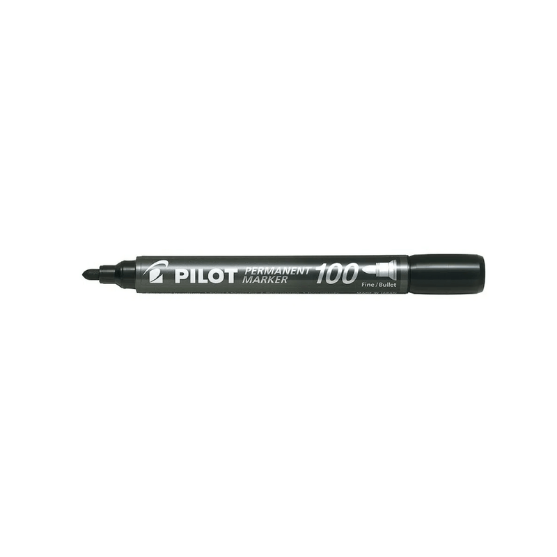 Marker permanent Pilot P100 diverse culori 1.0 mm varf rotund negru