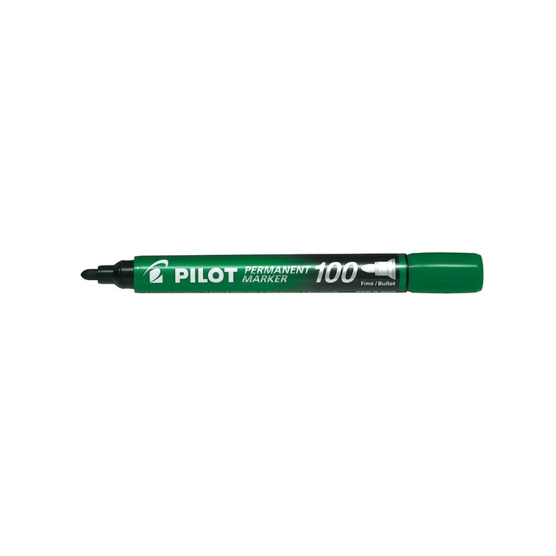 Marker permanent Pilot P100 diverse culori 1.0 mm varf rotund verde