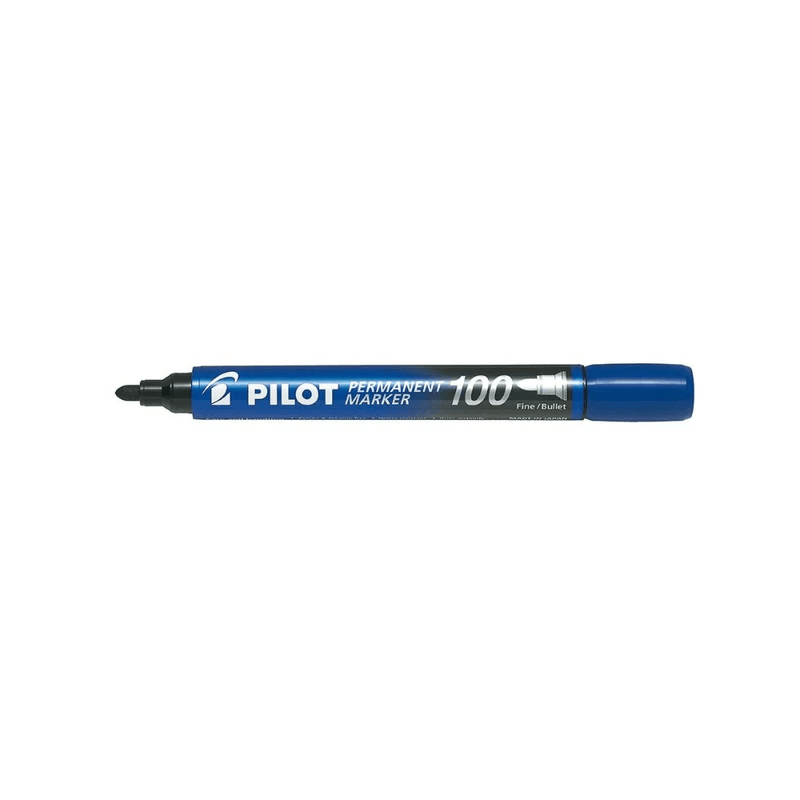 Marker permanent Pilot P100 diverse culori 1.0 mm varf rotund albastru