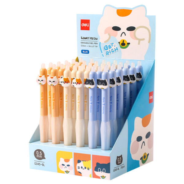 ROLLER ERASABLE ALBASTRU 0.5MM PISICI DELI